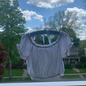 Cropped off the shoulder white blouse